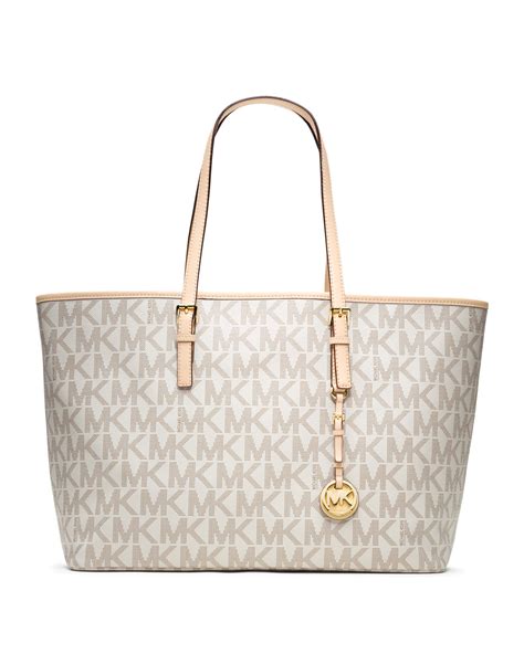 michael kors white tote bag|More.